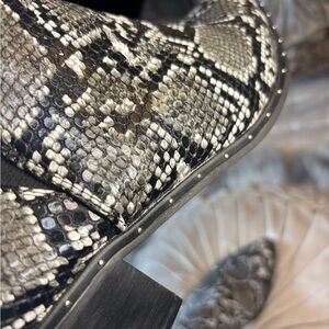 Bar III Snake Print Ankle Boots